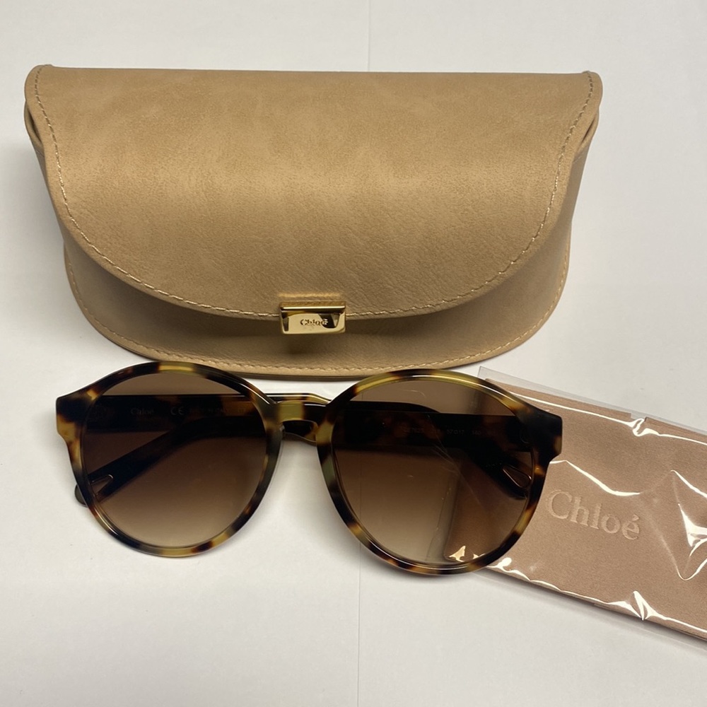 Chloe Womens Gradient Brown Round Sunglasses - Picture 1 of 8